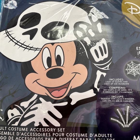 Mickey Mouse Light-Up Skeleton Costume Accessory Set for Adults, NWT - Picture 7 of 8